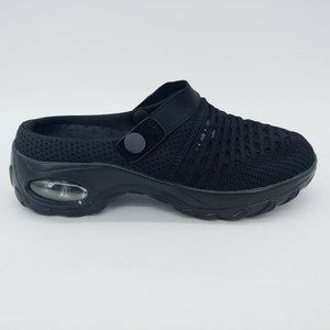 Naniya‎ Womens Clogs Shoes Black Slip On Low Heel Mesh Round Toe EUR 38